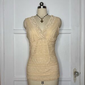 Cream lace tank